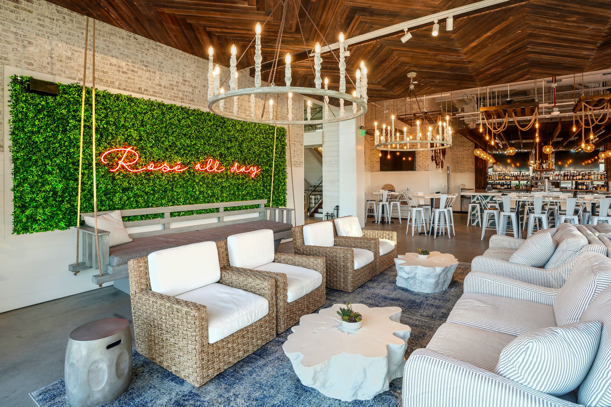 Hampton Social Bar and Restaurant Construction Renovation and Buildout - Lounge Area