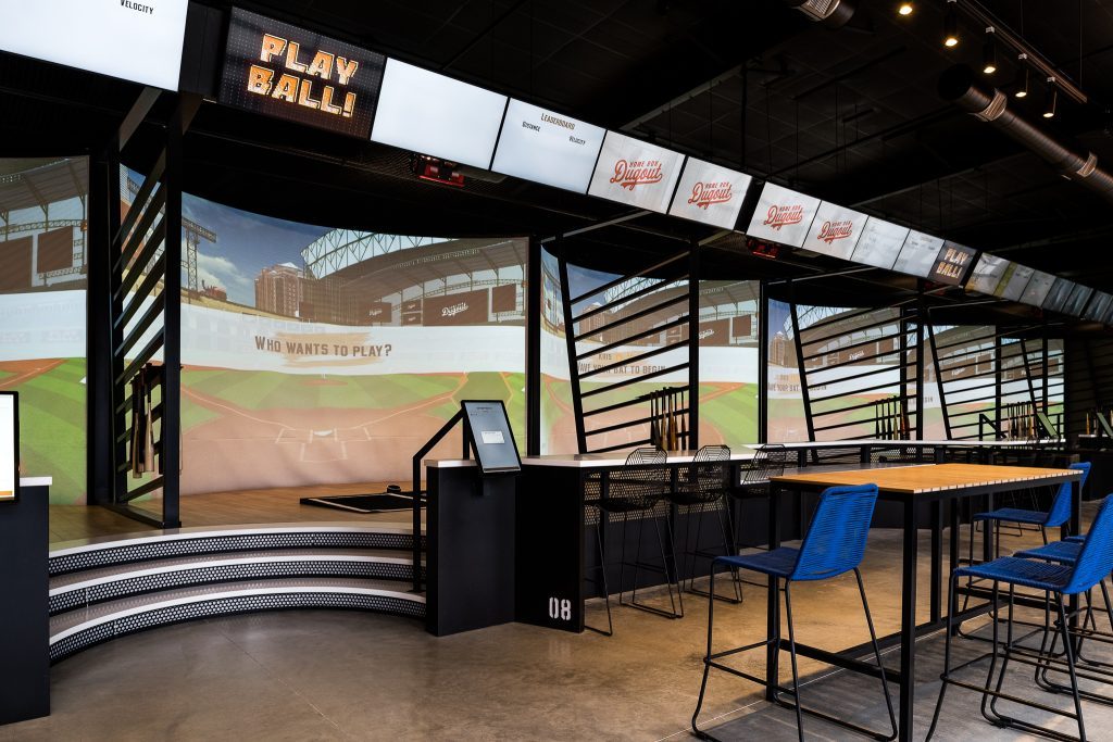 View of the Home Run Dugout hitting bays