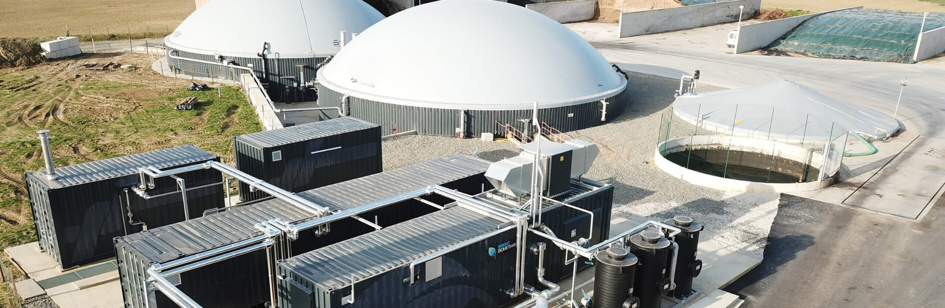photo of a biogas upgrading facility on a farm