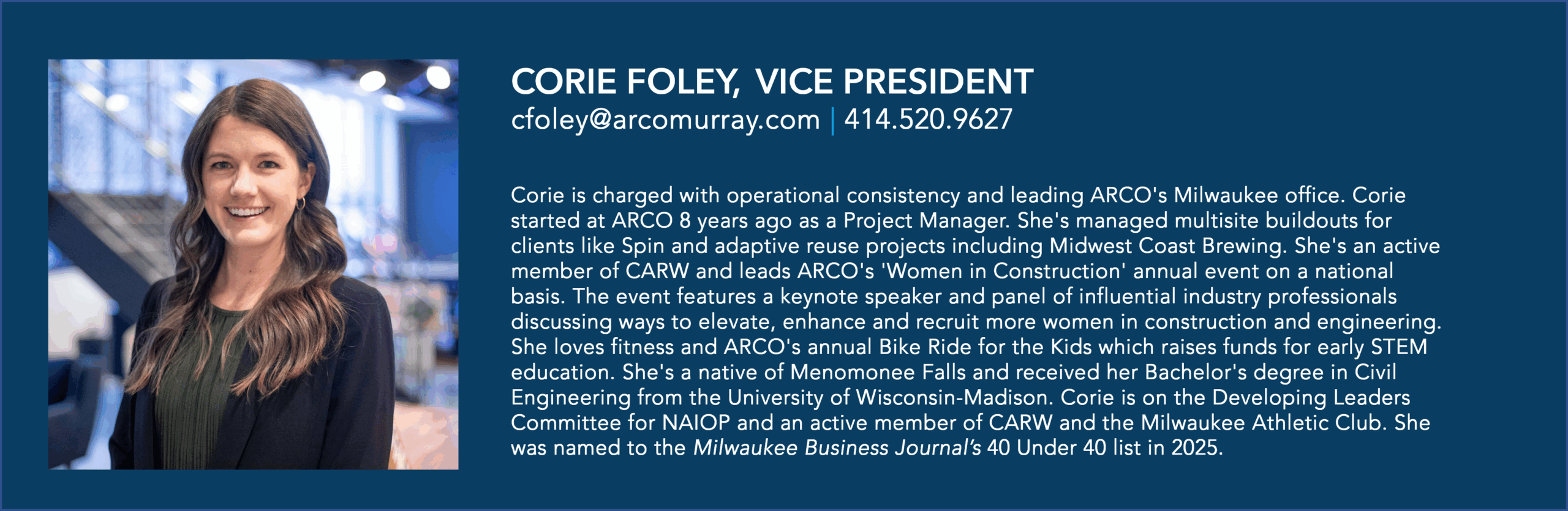 Corie Foley ARCOMurray Bio