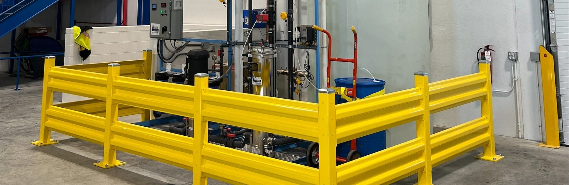 Rainwater treatment system installed at Mainfreight’s Carol Stream facility, designed by ARCO/Murray and BlueWTR to support sanitary and truck wash reuse while meeting local water regulations.