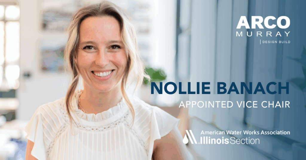 A photo of ARCO/Murray Project Manager Nollie Banach celebrating her recent appointment to Vice Chair of Illinois Section of the American Water Works Association in July 2025.