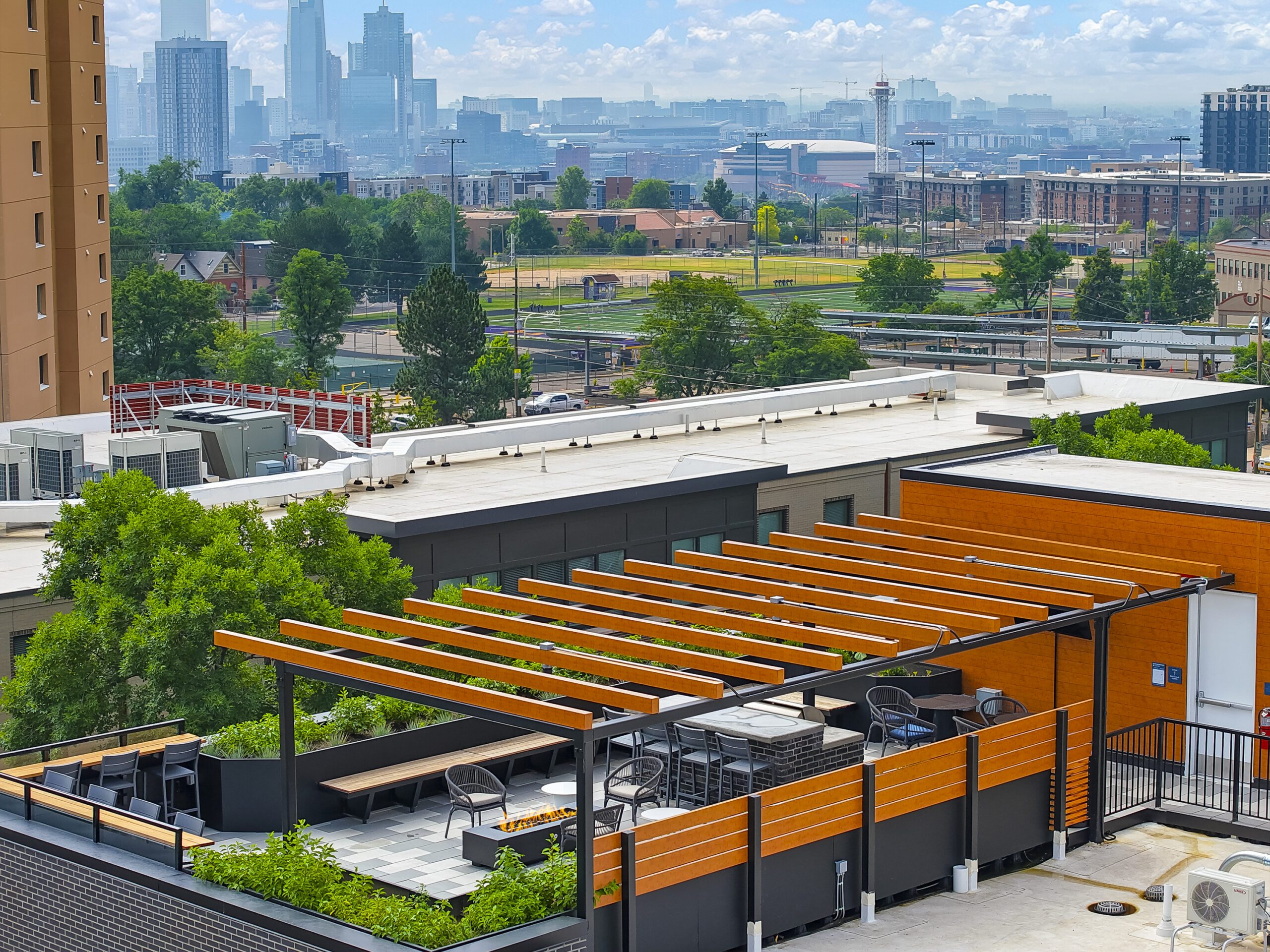 Aerial view of outdoor terrace at The Ridian