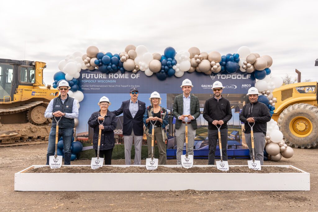 ARCO/Murray, Topgolf, Galway Companies, Mayor Nancy Moore and Former Mayor Mary O'Connor kick off the groundbreaking ceremony
