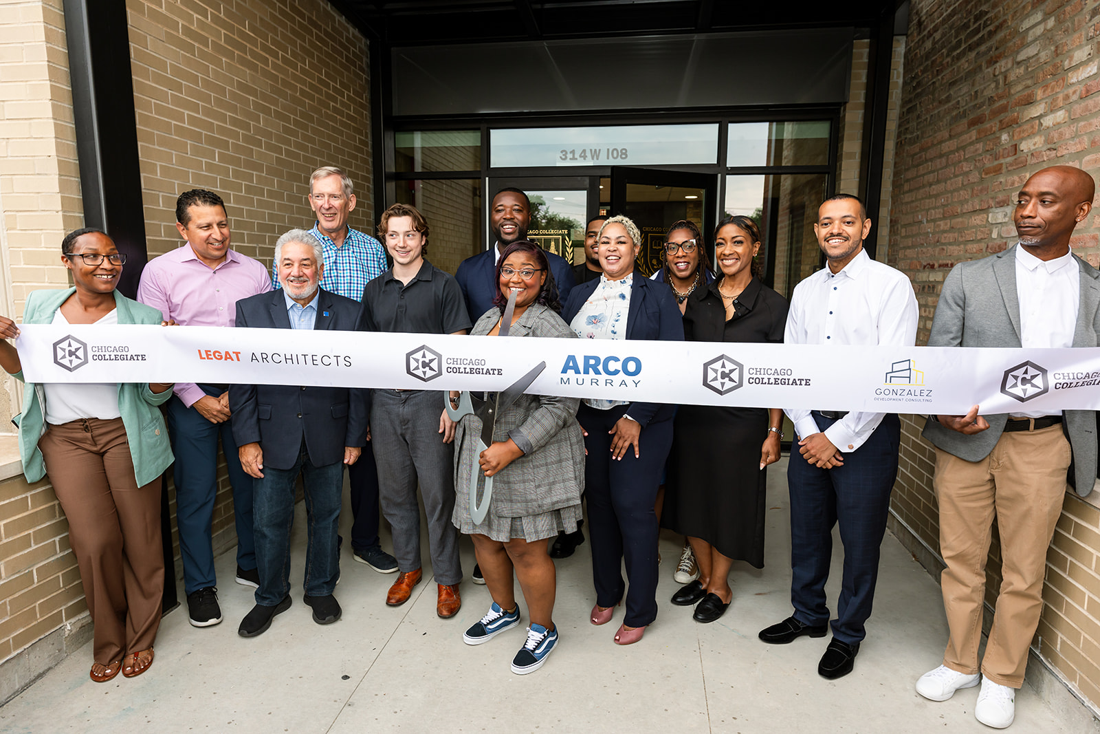 Chicago Collegiate Charter School Construction Completion by ARCO/Murray - Photo of Ribbon-Cutting