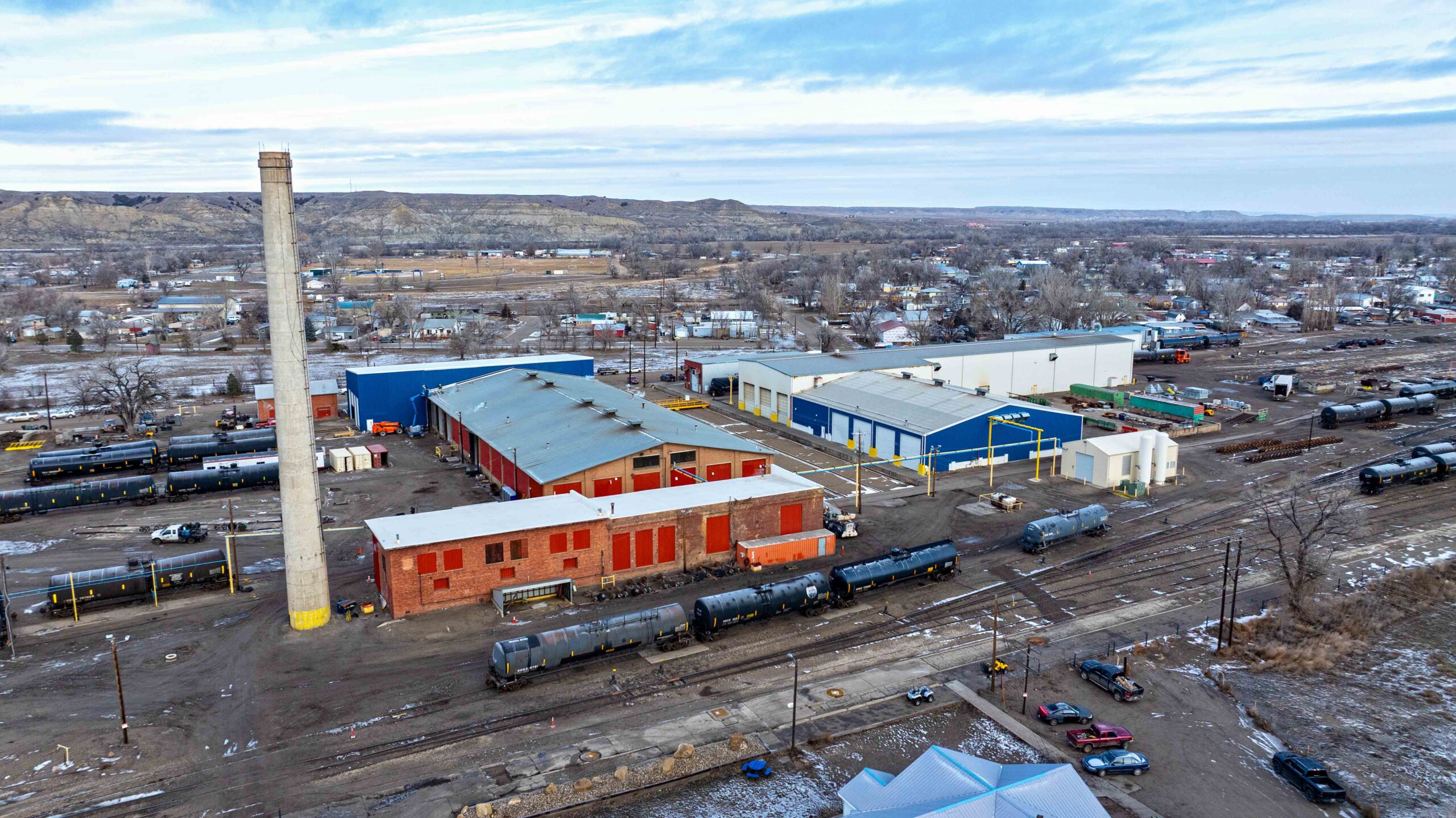 Exterior Aerial Side View for Transco Service Center Office, a Rail Construction Project by ARCO/Murray