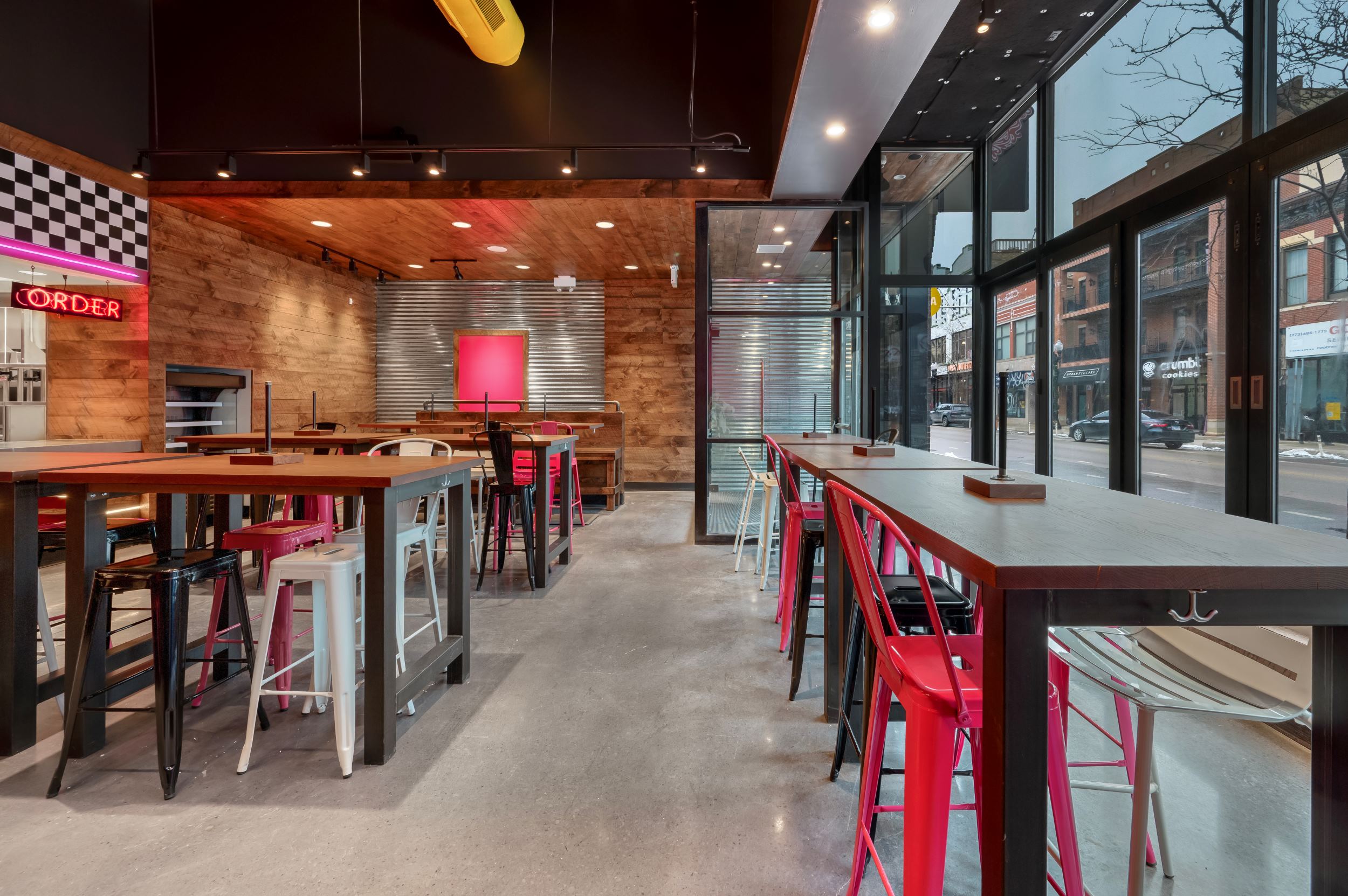Velvet Taco Fast Casual and Quick Service Restaurant Construction by ARCO/Murray - Seating Area