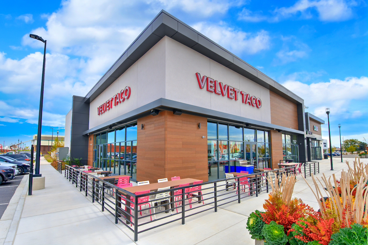 Velvet Taco New Construction Quick Service Restaurant - Exterior of Naperville Location