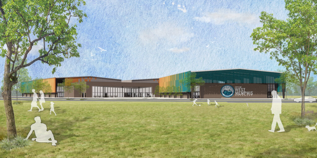 Exterior Rendering of West Memphis Recreation and Aquatics Center