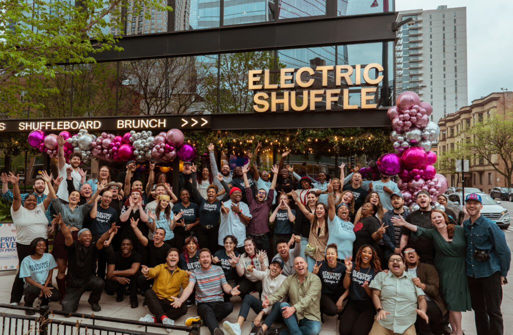 Members of Electric Shuffle Chicago's team on the venue's opening day.
