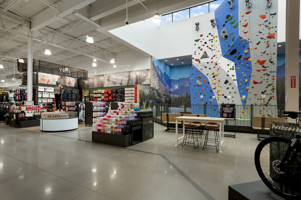 Indoor rock-climbing wall at DICK’S House of Sport in Thornton, Colorado